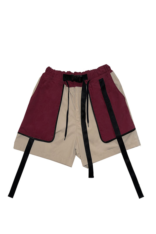 Burgundy & Khaki Shorts