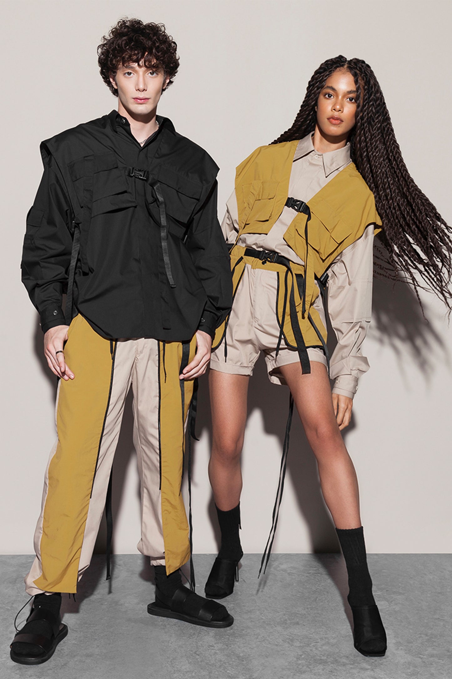 Crispy Gold & Khaki Cargo Pants